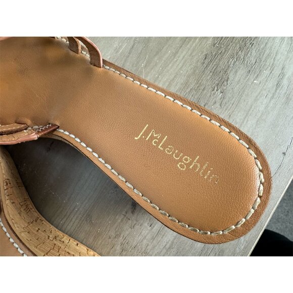 J. McLaughlin "Piper" Leather Wedge Platform Sandal in Brown Women's Size 8.5 - Picture 7 of 12